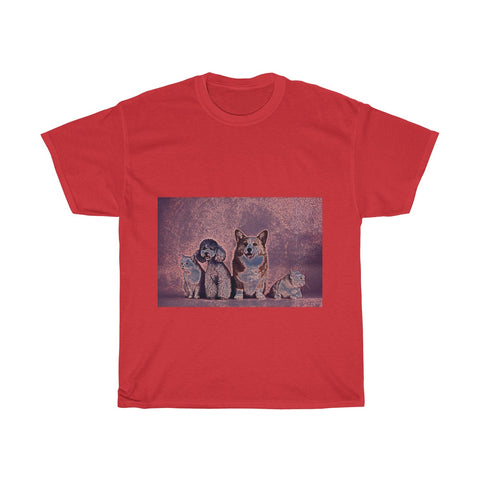 Image of Dog, Cat, Cute, Animal, Creative, Artistic, Unisex Tee Shirt