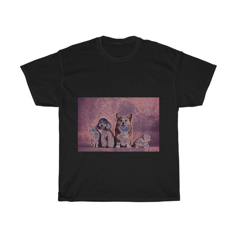 Image of Dog, Cat, Cute, Animal, Creative, Artistic, Unisex Tee Shirt