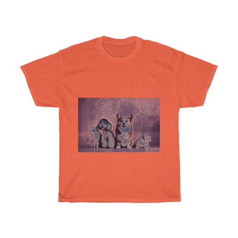 Image of Dog, Cat, Cute, Animal, Creative, Artistic, Unisex Tee Shirt