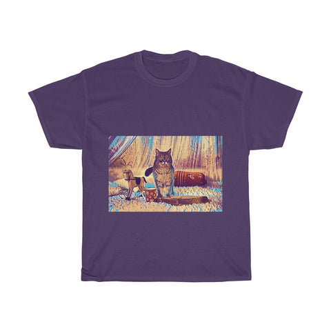 Image of Cat, Christmas, Pet, Animal, Creative, Artistic, Unisex Tee Shirt