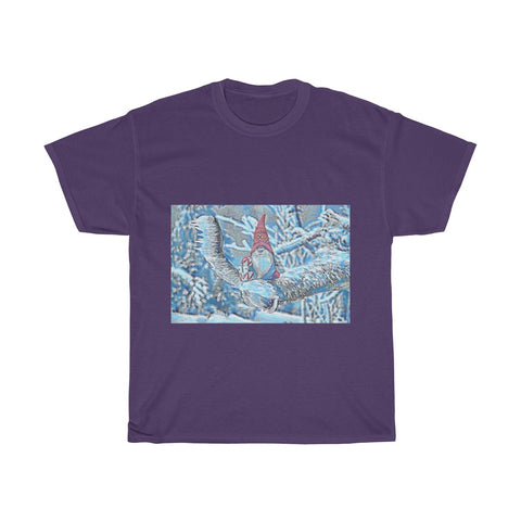 Image of Snowman, Snow, Cold, Winter, Santa Hat, Christmas, Artistic, Unisex Tee Shirt