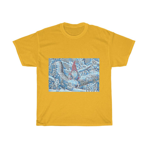 Image of Snowman, Snow, Cold, Winter, Santa Hat, Christmas, Artistic, Unisex Tee Shirt