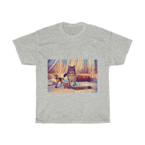 Image of Cat, Christmas, Pet, Animal, Creative, Artistic, Unisex Tee Shirt