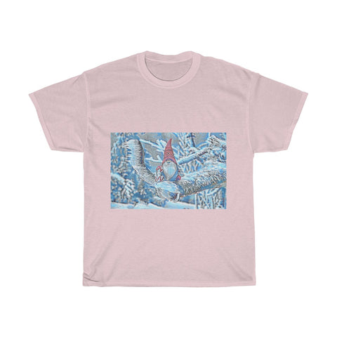 Image of Snowman, Snow, Cold, Winter, Santa Hat, Christmas, Artistic, Unisex Tee Shirt