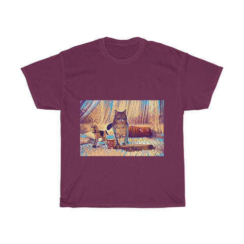 Image of Cat, Christmas, Pet, Animal, Creative, Artistic, Unisex Tee Shirt