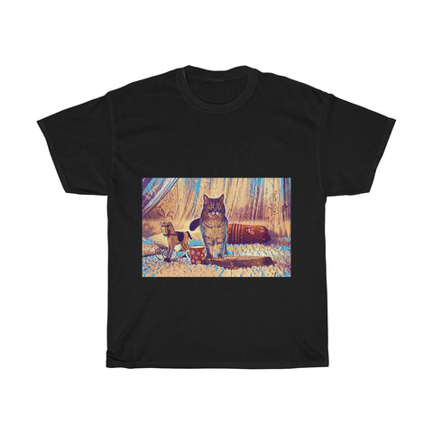 Image of Cat, Christmas, Pet, Animal, Creative, Artistic, Unisex Tee Shirt