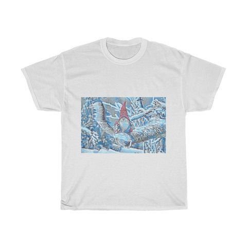 Image of Snowman, Snow, Cold, Winter, Santa Hat, Christmas, Artistic, Unisex Tee Shirt