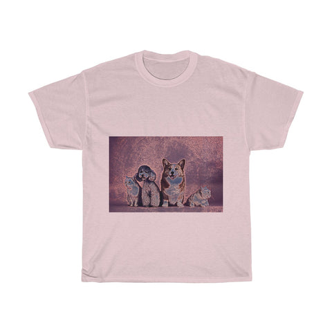 Image of Dog, Cat, Cute, Animal, Creative, Artistic, Unisex Tee Shirt