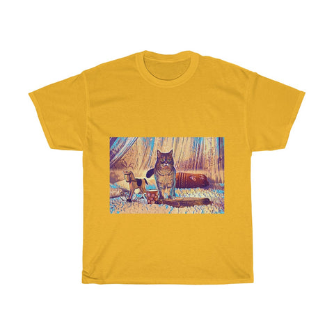 Image of Cat, Christmas, Pet, Animal, Creative, Artistic, Unisex Tee Shirt