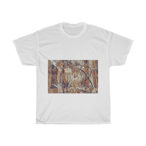 Image of Snow Street, City, Urban, Cold, Winter, Christmas, Artistic, Unisex Tee Shirt