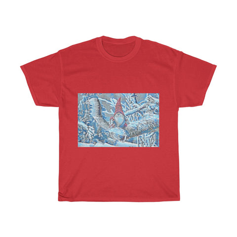 Image of Snowman, Snow, Cold, Winter, Santa Hat, Christmas, Artistic, Unisex Tee Shirt