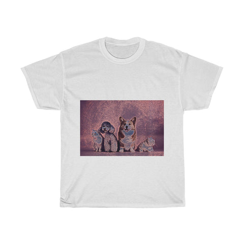 Image of Dog, Cat, Cute, Animal, Creative, Artistic, Unisex Tee Shirt