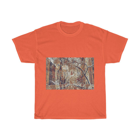 Image of Snow Street, City, Urban, Cold, Winter, Christmas, Artistic, Unisex Tee Shirt