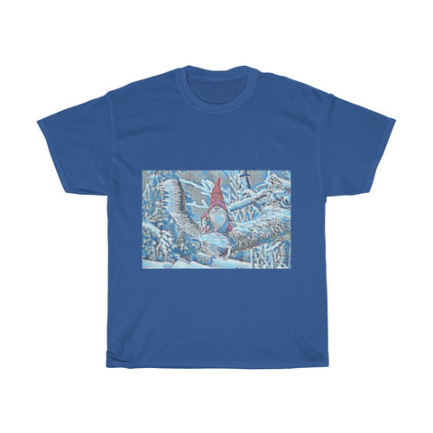 Image of Snowman, Snow, Cold, Winter, Santa Hat, Christmas, Artistic, Unisex Tee Shirt