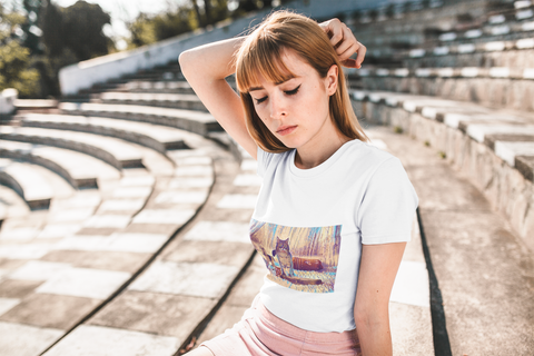 Image of Cat, Christmas, Pet, Animal, Creative, Artistic, Unisex Tee Shirt