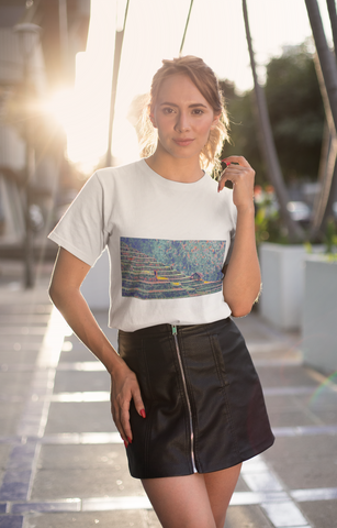 Image of Rice Plantation, Field, Agriculture, Landscape, Creative, Artistic, Unisex Tee Shirt