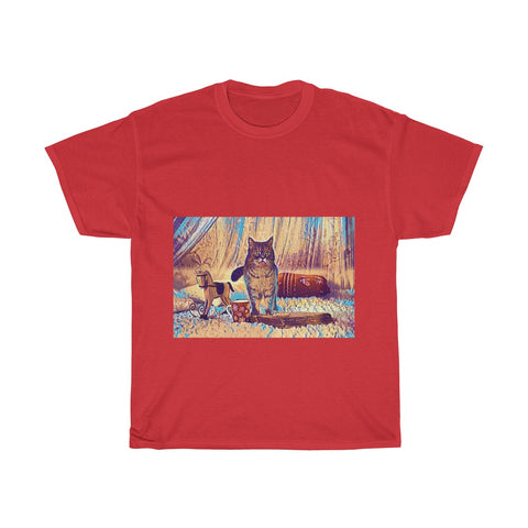 Image of Cat, Christmas, Pet, Animal, Creative, Artistic, Unisex Tee Shirt