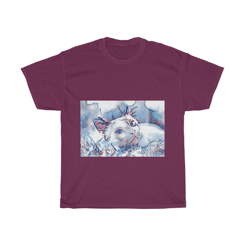 Image of Cat, Cute, Animal, Creative, Artistic, Unisex Tee Shirt