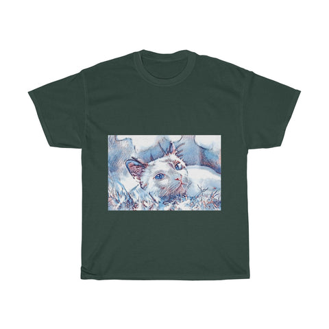 Image of Cat, Cute, Animal, Creative, Artistic, Unisex Tee Shirt