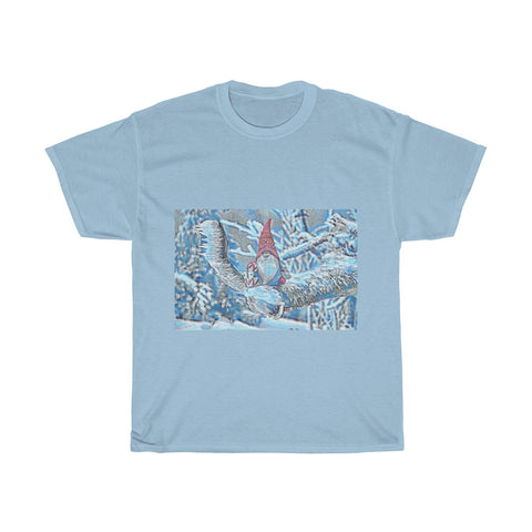Image of Snowman, Snow, Cold, Winter, Santa Hat, Christmas, Artistic, Unisex Tee Shirt