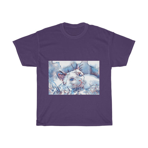 Image of Cat, Cute, Animal, Creative, Artistic, Unisex Tee Shirt