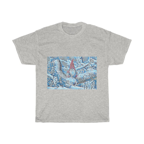 Image of Snowman, Snow, Cold, Winter, Santa Hat, Christmas, Artistic, Unisex Tee Shirt