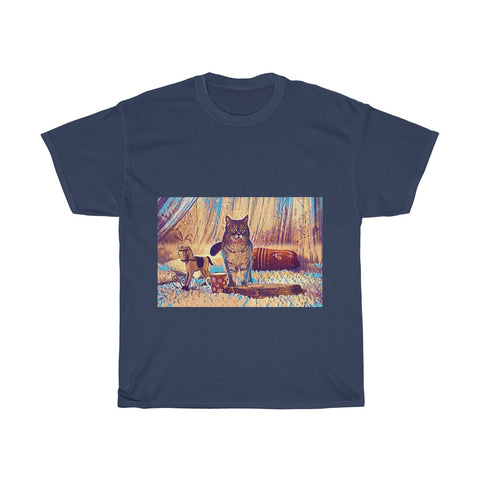 Image of Cat, Christmas, Pet, Animal, Creative, Artistic, Unisex Tee Shirt