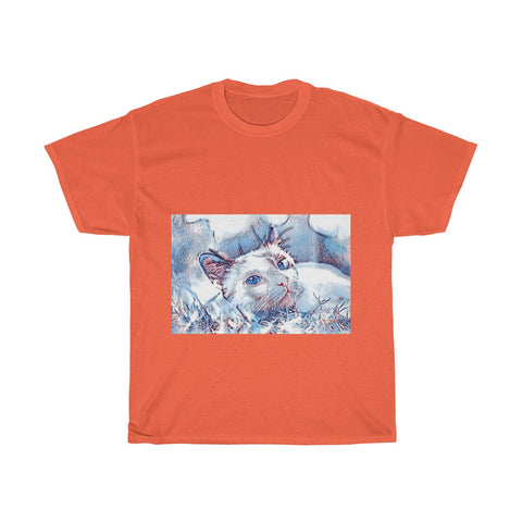 Image of Cat, Cute, Animal, Creative, Artistic, Unisex Tee Shirt